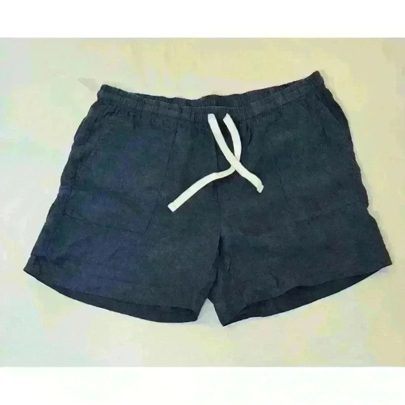 Roots 100% Linen Women’s Navy Blue Comfortable Breathable Shorts size Large - Picture 1 of 8